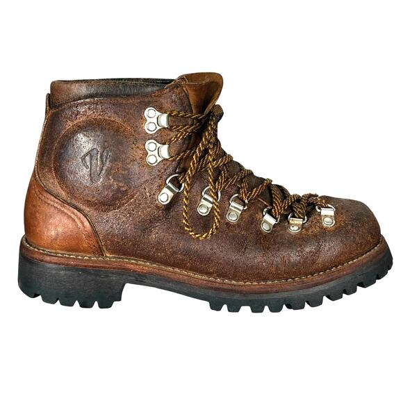 Vintage Vasque Men’s Narrow Brown Leather Mountaineering Boots Size US 7.5 N main image 7